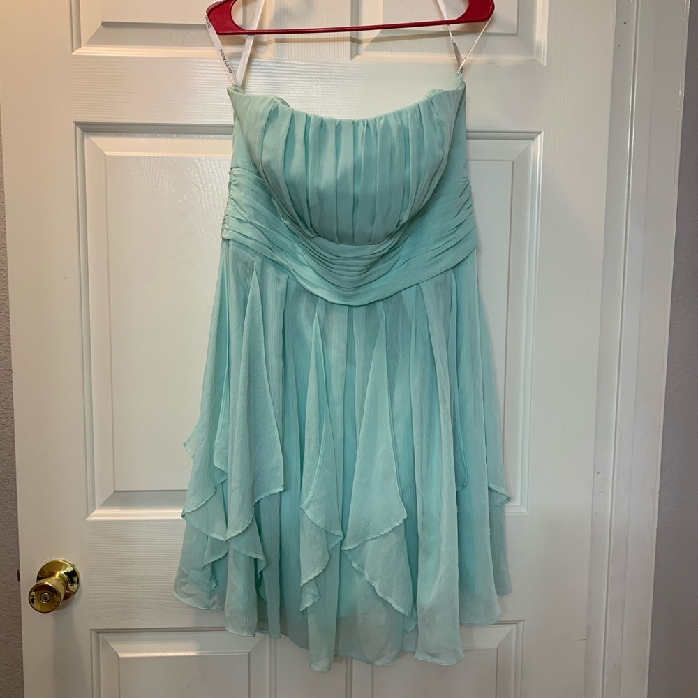 Dress David Bridal size 14 light green.
